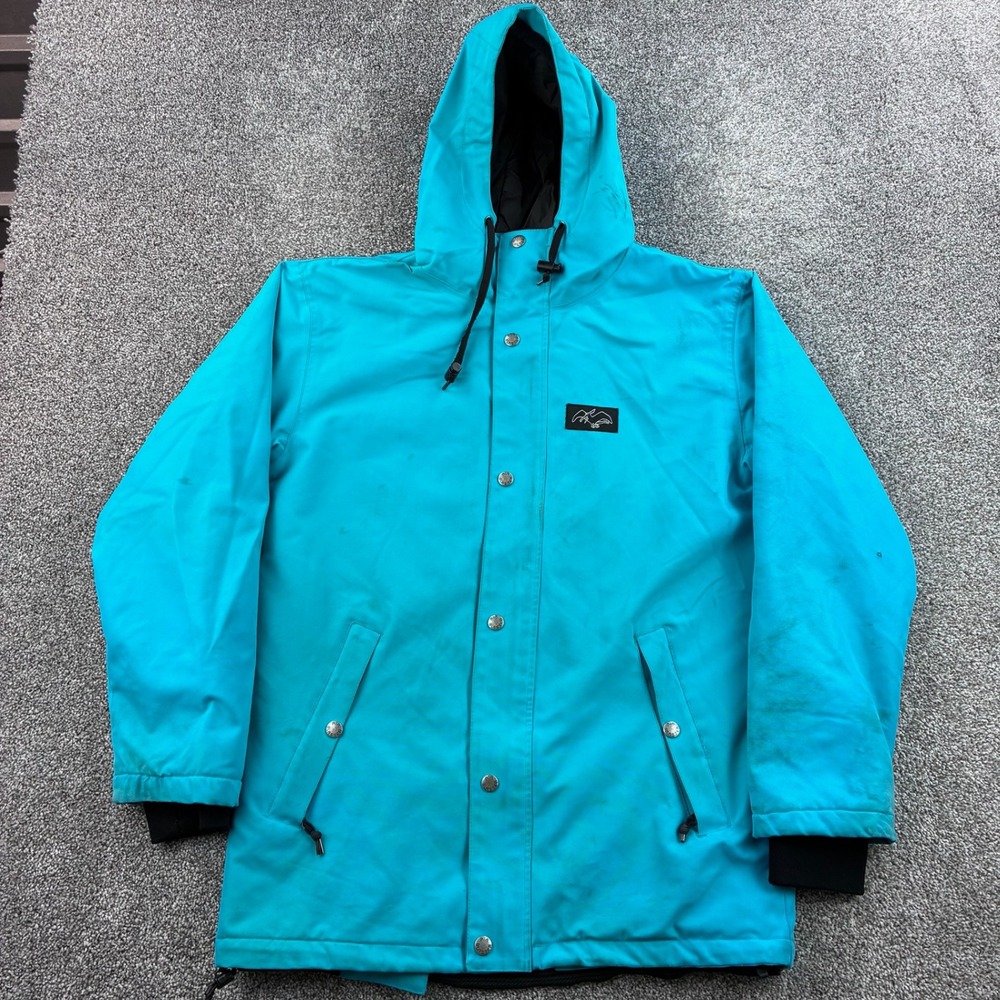 Airblaster Snowboard Jacket Mens Small Blue Hooded Winter Outerwear Snowboard